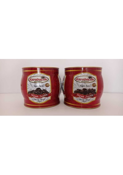 Karabacak Siyah Zeytin Mega Boy 2 Kg Teneke 2 Adet