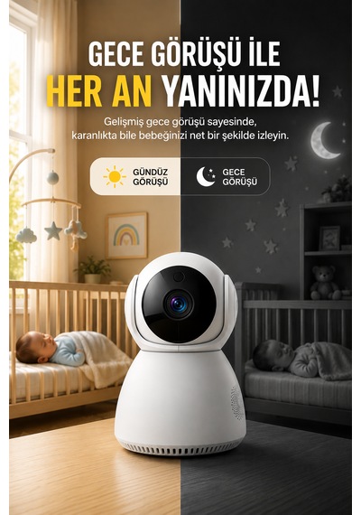 Tek Kameralı Evcil Hayvan Bebek ve Yaşlı Bakım Kamerası Gece Görüşlü Karşılık Konuşma Özellikli