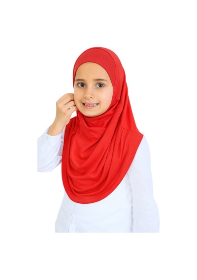 Modish Group Kız Çocuk Hazır Başörtüsü Pratik Penye Şal Tesettür Giyim Pembe