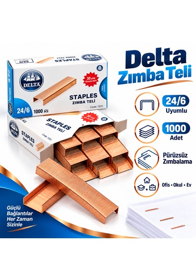 Delta 24/6 Zımba Teli 1000 Adet