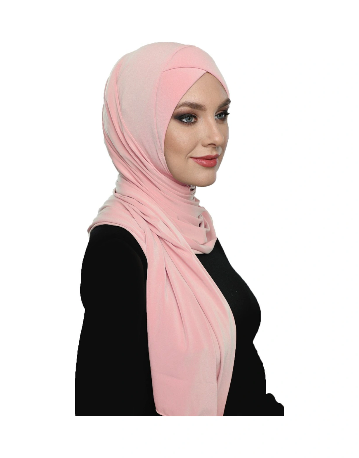 Elysianfidan Sarmalı Takmatik Pudra Hazır Türban Tesettür Bone Namaz Örtüsü Pudra