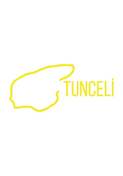 Tunceli Harita Araba Sticker 17x17 Cm Sarı