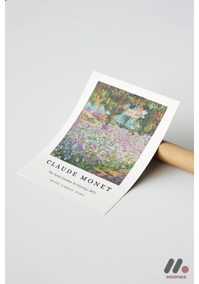 Claude Monet Iris Bahçesi, Çerçevesiz Yüksek Kalite Duvar Afişi - Modern Ev Dekorasyonu