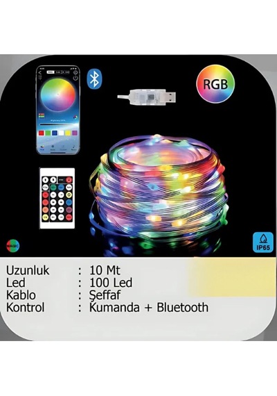 Elektrikhouse Led Peri Işığı Animasyonlu Kumanda + Bluetooth 10 Metre Çok Renkli