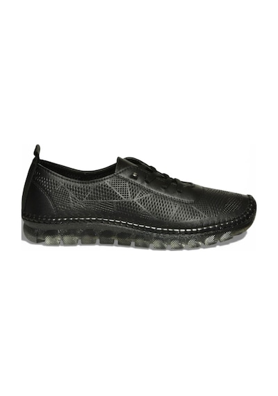 Fox Shoes Y555024103 Siyah Hakiki Deri Comfort Ortopedik Taban Kadın Ayakkabı Siyah