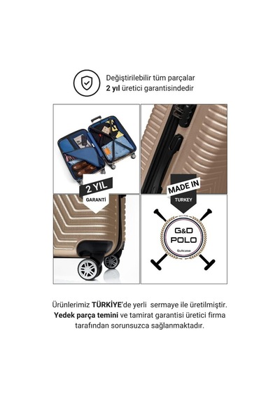 G&d Polo Suitcase Abs Gold Büyük Boy Valiz 600.06-b