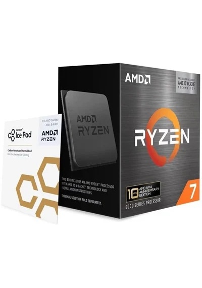 Amd Ryzen 7 5800x3d 10th Anniversary Edition 3.4ghz 8 Çekirdek 96mb Önbellek Soket Am4 Box İşlemci