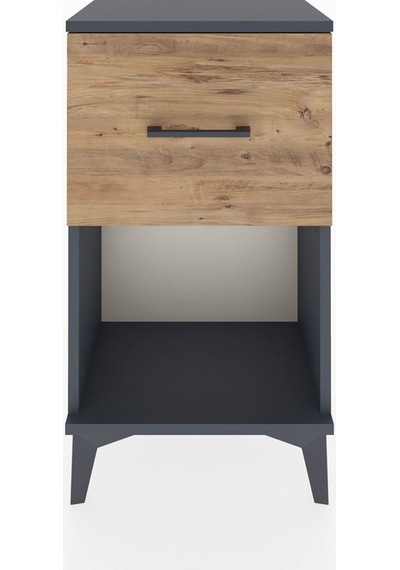 Arges Komodin Tek Çekmeceli 44x30x80 Antrasit-çam Antrasit
