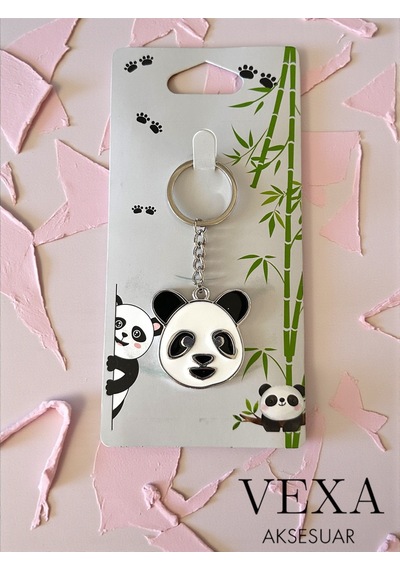 Panda Figürlü Metal Anahtarlık Çanta Süsü Hediyelik Özel Ambalajlı Ve Hediyeli Ürün