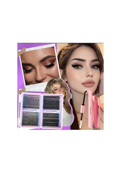 Oyuncakstore Takma Kirpik Seti 800 Adet Kirpik Cımbız,güçlü Yapıştırıcı,sabitleyici,uygulama Fırçası