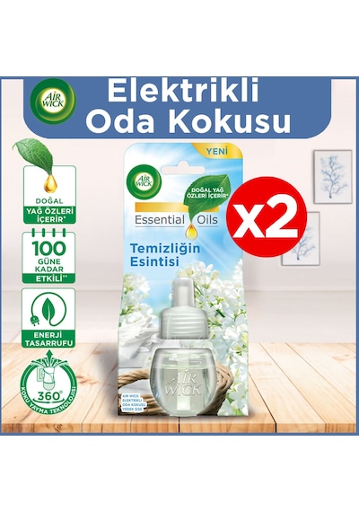 Air Wick Elektrikli Oda Kokusu Yedek Şişe Temizliğin Esintisi x 2