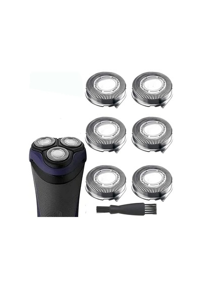 Hq8 Yedek Kafalar Elektrikli Tıraş Makineleri İçin Uygun, Oem Hq8 Kafaları Yükseltilmiş Tıraş Makinesi Yedek Bıçakları Serisi Pt720 At880 At810 7800, 6'li Paket Ve Fırça İle Uyumlu