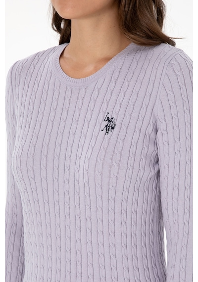 U.S. Polo Assn. Kadın Mor Bisiklet Yaka Basic Kazak 50313626-VR245