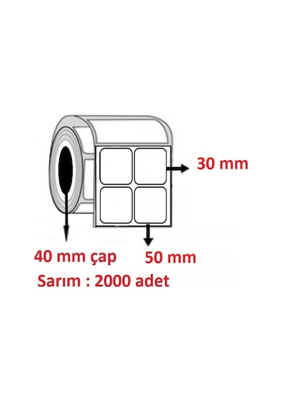 Özsaraç Etiket Pp Opak 50 x 30 2'Li  2000'Lü