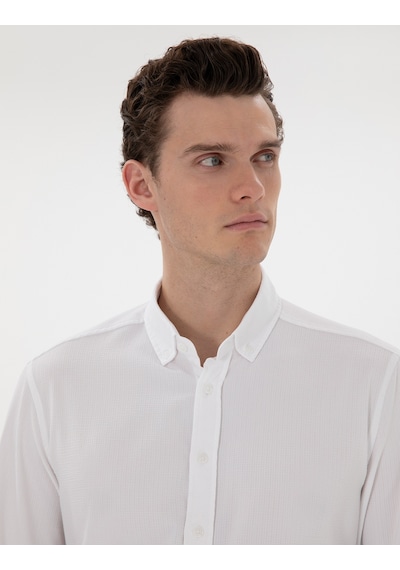 Pierre Cardin Erkek Beyaz Gömlek Desenli 50301583-vr013 Beyaz