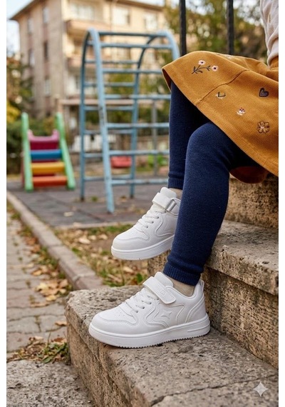 Fort Eldon Cool Rahat Hafif Anatomik Sneaker Kız Çocuk Ayakkabı Beyaz