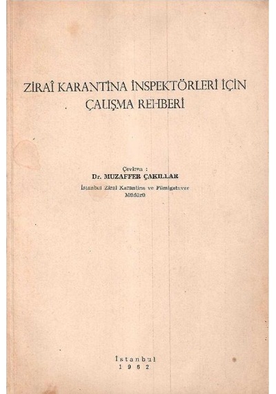 Zirai Karantina İnspektörleri İçin Çalışma Rehberi - Muzaffer Çakılllar