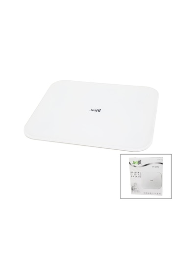 Gizli Ekran -soft Beyaz Cam Zemin Dijital Baskül Terazi 180kg Sensör -led Ekran -oda Tf-1070