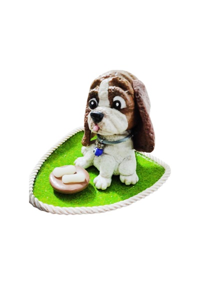 Biblo Köpek El Yapımı Soğuk Porselen Kahve Ölçü 14 X 14 Cm