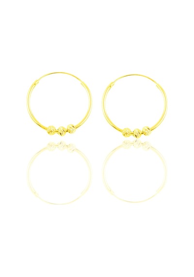 Gümüş Altın Yaldızlı 18 Mm Dorica Halka Küpe
