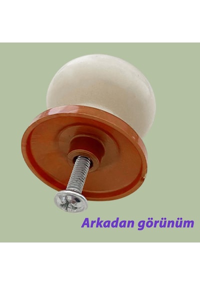 8 Adet Menekşe Kulp Beyaz Polimer Düğme Kulp Bakır Tablalı Mobilya Mutfak Dolabı Çekmece Kulbu Kulpları Beyaz