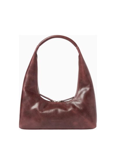 Marge Sherwood Small Hobo Omuz Çantası, Yıkamalı Bordo Deri Ve Zarif Minimalist Tasarım