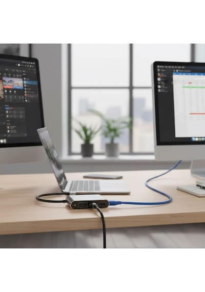 Go İthalat 4 Ü 1 Arada Type-c To Hub Dönüştürücü Adaptör 4k Ultra Hd Hdmı &amp Amp Vga Görüntü Ak