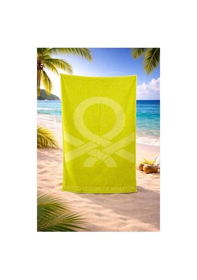 Outlet Plaj Havlusu Neon Yeşil 180x100cm Çok Renkli
