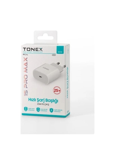 Tonex B25w Type-c Giriş Yeni Nesil Şarj Başlığı 25w 3.4a - Beyaz