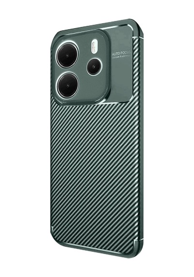 Redmi Note 14 4g Kılıf Auto Focus Karbon Kapak - Koyu Yeşil