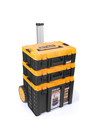 Super Bag Tekerlekli Takım Çantası S-s-l 3'lü Set Profesyonel Modüler Alet Çantası