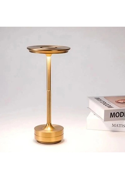 Eskitme Gold Kasa Dokunmatik Şarjlı Masa Lambası 3 Renk Işık Modlu, Led Aydınlatmalı, Modern & Dekoratif Abaj Belirtilmemis