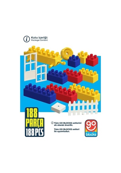 Go Blocks 188 Parça Saklama Kutulu Yapı İnşa Seti Yapı Blok Seti