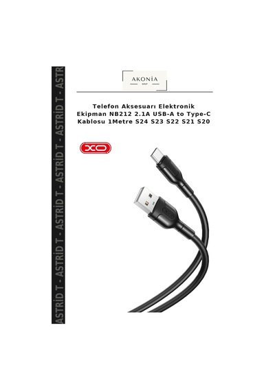 Telefon Aksesuarı Elektronik Ekipman Nb212 2.1a Usb-a To Type-c Kablosu 1metre S24 S23 S22 S21 S20