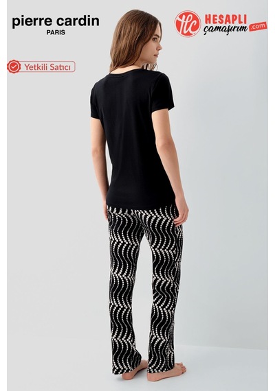 Pierre Cardin Premium Kadın Büyük Beden Modal Pamuklu Rahat Kalıp Kısa Kollu Pijama Takım Siyah Pierre Cardin Premium Kadın Büyük Beden Modal Pamuklu Rahat Kalıp Kısa Kollu Pijama Takım Siyah