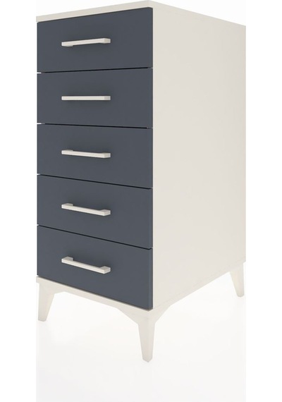 Kronos Komodin 5 Çekmeceli 44x59x96 Aytaşı-antrasit Aytaşı