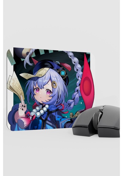 Qiqi Genshin Impact Anime Gacha V2 - 22x18 Gaming Mouse Pad Fare Altlığı