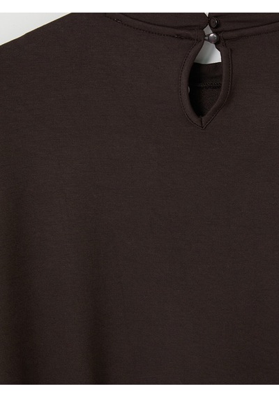 Lcw Modest Kahverengi Fırfırlı Kadın Sweatshirt Tunik