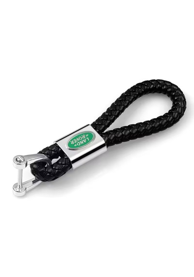 Land Rover İle Uyumlu Siyah Deri Örgülü Anahtarlık Discovery