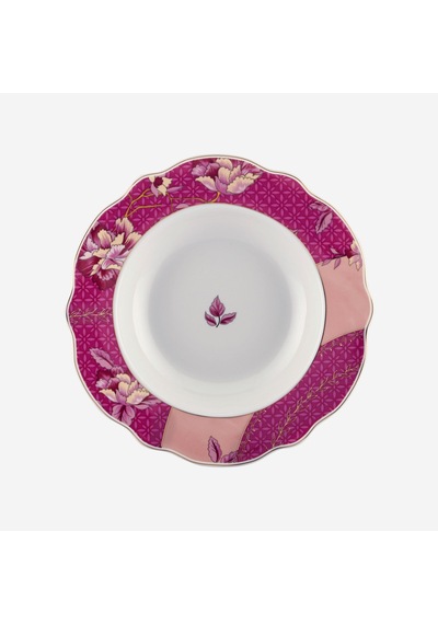 Pembe Porselen Çukur Tabak 21 Cm