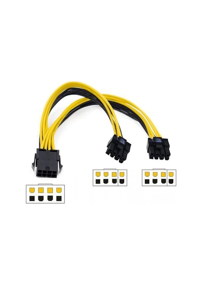 30 cm 8 pin to 6+2 pin pci express power kablo 30 cm 8 pin to 6+2 pin power gpu kablo