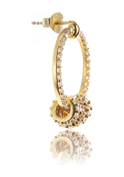 Kamelia Halka Gümüş Küpe-516 Gold