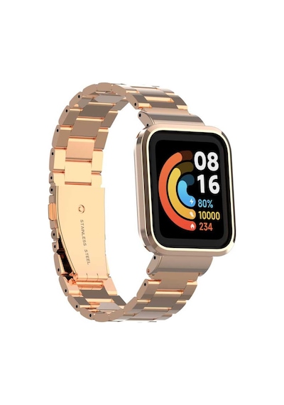 Zore Xiaomi Redmi Watch Mi Watch Lite Uyumlu Krd-60 Metal Kordon-rose Gold
