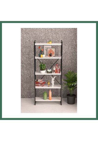 En-cag 5 Raflı Metal Kitaplık Beyaz 180 Cm Bss En-cag 5 Raflı Metal Kitaplık Beyaz 180 Cm Bss