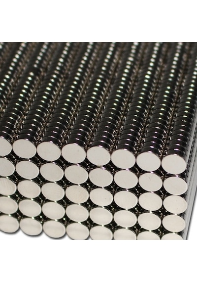 Mıknatıs, 6Mm X 2Mm Yuvarlak Güçlü Neodyum Magnet, Adet Seçmeli 50 Adet