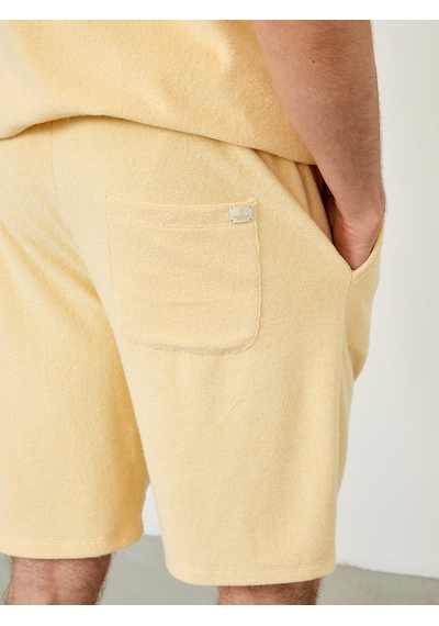 Xint Sarı Regular Fit Pamuklu Havlu Sweat Şort 380110 Bej