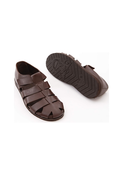 Tamer Tanca Erkek Hakiki Deri Kahverengi Günlük Sandalet 537 449 Erk Sndlt Y21 Kahve Dr Kahverengi