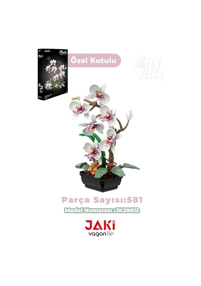 Jaki Plante Serisi Saksıda Beyaz Orkide 581 Parça Oyucak Yapım Seti -ffjk29012