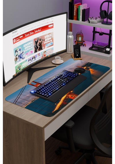 Golden Gate Köprüsü Kaliforniya Abd 2 V3 90x40 Xxl Gaming Kauçuk Kaymaz Taban Mouse Pad Fare Altlığı