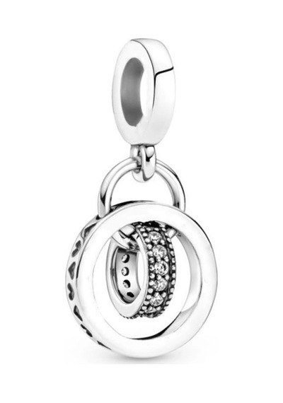 Nur Silver İç İçe Halkalar Sallantılı Gümüş Charm Nur-bl00348